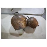 (2) BRASS COW BELLS