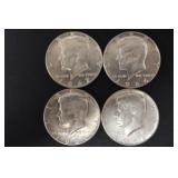 (4) 40% SILVER KENNEDY HALF DOLLARS