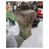 VINTAGE CERAMIC HAND PAINT. DBL HANDLE VASE