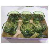 VTG ANCHOR HOCKING AVOCADO GREEN FAIRFIELD BOWLS