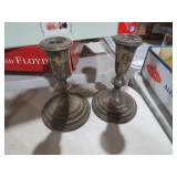 PAIR OF STERLING WEIGHTED CANDLE HOLDERS