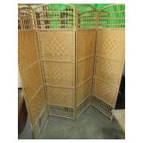 4 PANEL LIGHT RATTAN ROOM DIVIDER