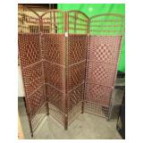 4 PANEL RATTAN ROOM DIVIDER