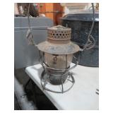 VINT. DRESSER RAILROAD LANTERN WITH GLASS GLOBE