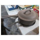 CAST IRON SKILLET & SAUCE PAN