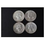 1957 D, 58 P, 59 P, 64 D WASH. QUARTERS 90%