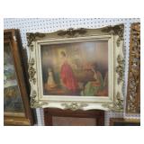 WHITE ORNATE FRAMED VICTORIAN LADIES WITH A CHILD