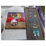 UNIQUE WOOD CARVED PLAQUE AND TILE