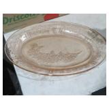 PINK DEPRESSION ETCHED SERVING BOWL