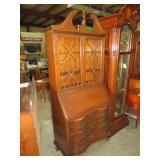 CHERRY SERPENTINE FRONT  DROP FRONT SECRETARY