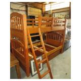 BEAUTIFUL SOLID WOOD 2 PC BUNK BED W/ LADDER