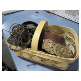 WOVEN BASKET WITH COLLECTION LADIES FASHION BELTS