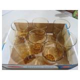 VTG LIBBEY SONNET AMBER RUFFLE FOOT BARWARE