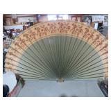 VTG LG WALL DECOR FAN WITH BRASS HINGE