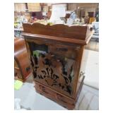 18X 11X18 VTG JEWELRY BOX W/UNICORN CARVINGS