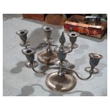 PAIR OF  SILVER PLATED CANDLEABRA