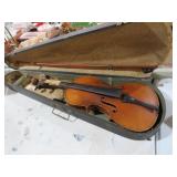 ANTIQUE FIDDLE WITH HARD CASE W/ BOW