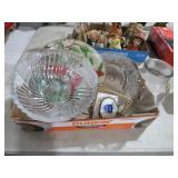 COLLECTION OF GLASS BOWLS, BIRD PLATE MISC