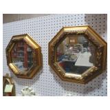 2 GOLD ORNATE FRAMED WALL MIRRORS