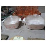 2 VINTAGE CASSAROLE DISHES WITH LIDS