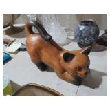 CARVED WOOD CAT