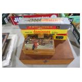 COLL. VINTAGE DOMINOES, WOOD BOX, MISC