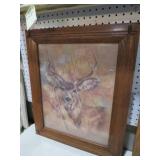 NICELY WOOD FRAMED DEER PRINT