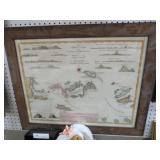 NEAT FRAMED VIRGIN ISLANDS MAP PICTURE