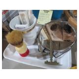 VTG SHAVING MUG, BRUSH, RAZOR, ADJUST. MIRROR