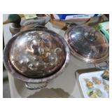 VTG POOLE & WOODMAN SILVER PLATED COVERED DISHES