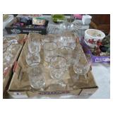 COLLECTION OF ETCHED GOLD RIM GLASS STEM WARE