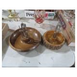 2 VINTAGE NUT DISHES WITH ACCESSORIES