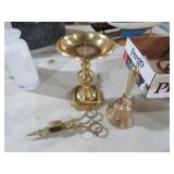 VINTAGE BRASS WICK CUTTER,HEAVY SUPPER BELL,CANDLE