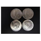 (4) 40% SILVER KENNEDY HALF DOLLARS