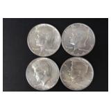 (4) 40% SILVER KENNEDY HALF DOLLARS