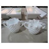 2 FENTON HOBNAIL SUGAR BOWLS