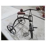 LARGE WROUGHT IRON & WOOD TRICYCLE