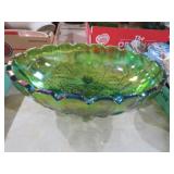 VTG INDIANA CARNIVAL IRIDESCENT FOOTED FRUIT BOWL