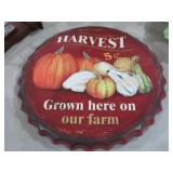 METAL HARVEST SIGN