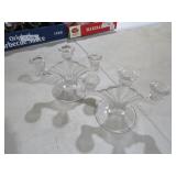 PAIR OF JEANETTE GLASS CANDLE HOLDERS