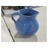 BLUE GLAZE POTTERY PITCHER