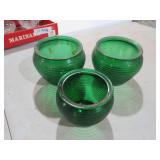 3 EMERALD GREEN BEEHIVE PLANTERS