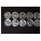 (10) 35% SILVER WARTIME NICKELS
