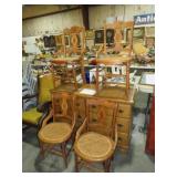 SET OF 4 EAST LAKE STYLE WOVEN SEAT CHAIRS