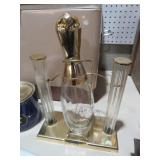 VTG BEAMS CLEAR GLASS DISPENSER GOLD DISPENSER TOP