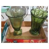 VTG AVOCADO GREEN ANCH. HOCK. & AVOC. GREEN VASE