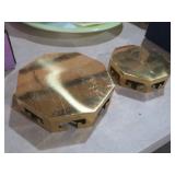 2 BRASS PLANT OR FIGURINE STANDS