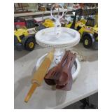 SHABBY CHIC SERVING TRAY, ROLLING IN, WOOD SPOONS