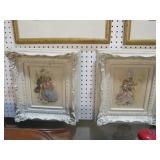 WHITE ORNATE FRAMED VICTORIAN COUPLE PRINTS