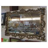LOVELY GOLD ORNATE FRAMED WALL MIRROR
